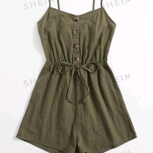 Army green romper